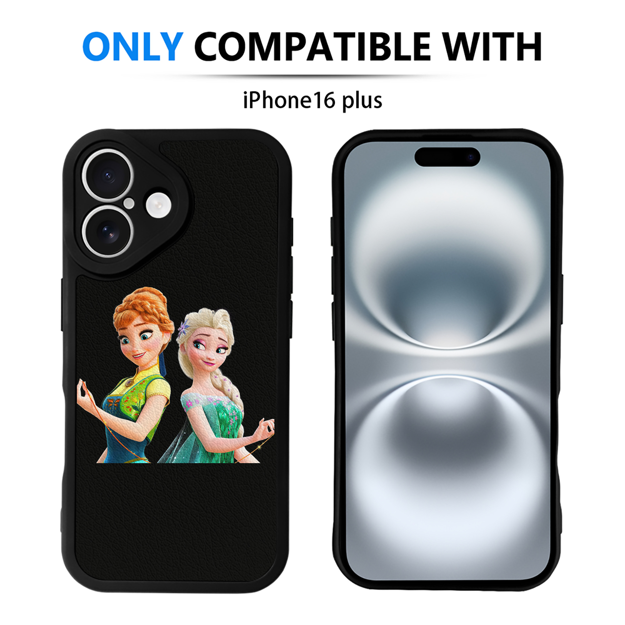 （画像用） アナと雪の女王 アンナ エルサ Frozen Anna Elsa 【iPhone 16シリーズ対応】シリコンスマホケース（レザー調） 材質：シリコン